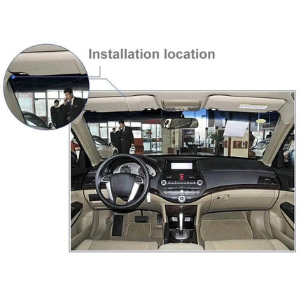 Magnetic Base Vehicle GPS Antenna with 3-Meter Cable mounted on car dashboard headliner showing recommended installation location