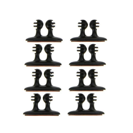 DM-003 Car Cable Clips With Adhesive 8 Pack Black And Beige - 8 self-adhesive car cable holders organizing charger GPS DVR wires