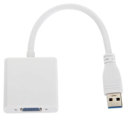External USB 3.0 to VGA Video Adapter for Dual Display Setups - white USB3.0 to VGA adapter for extending or mirroring displays