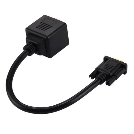 30cm VGA Splitter Cable for Connecting Two Monitors Effectively - black short VGA splitter cable for mirroring one PC output to two monitors