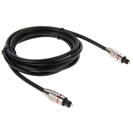 Toslink Digital Optical Audio Cable for Connecting Devices, 2 Meters - black 2m optical audio cable with metal connectors