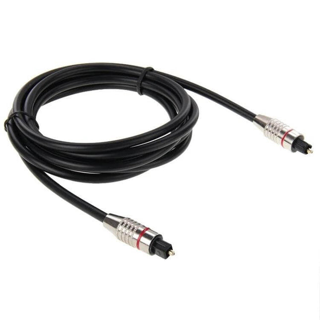 Toslink Digital Optical Audio Cable for Connecting Devices, 2 Meters - black 2m optical audio cable with metal connectors