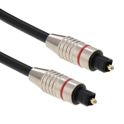 Toslink Digital Optical Audio Cable for Connecting Devices, 2 Meters - 2m black optical audio cable with metal connectors for home entertainment