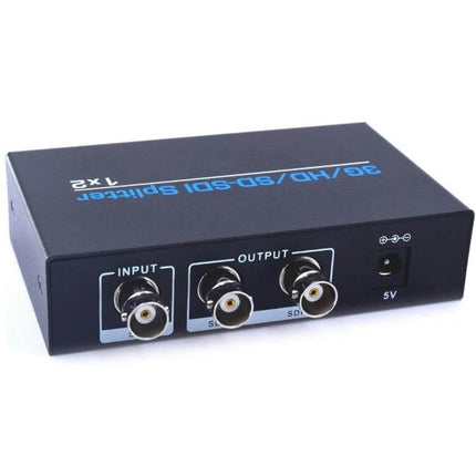 SDI Video Splitter for Distributing Signals to Two Displays - compact 3G/HD/SD SDI splitter with one input and two BNC outputs for live events and studios