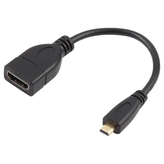 Compact 17cm Adapter Cable for Micro HDMI to HDMI Devices - gold-plated micro HDMI to HDMI adapter for smartphones, tablets, cameras, travel and presentations