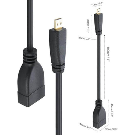 Compact 17cm Adapter Cable for Micro HDMI to HDMI Devices - gold-plated short HDMI adapter for smartphone tablet camera to TV or monitor