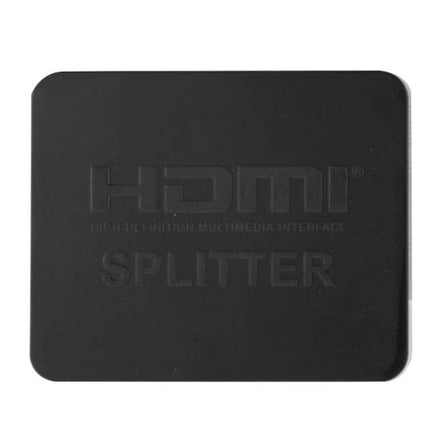 Compact Mini 1x2 HDMI Splitter for Home TV and Projector Use - compact black HDMI splitter box for sharing one source to TV and projector