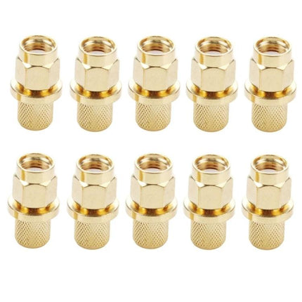 Gold Plated SMA Male Crimp Connector for RG58 RF Cables – pack of 10 gold-plated SMA male crimp connectors for RG58 cable terminations