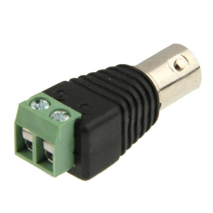 Green BNC Female Adapter Connector for CCTV Cameras - green screw terminal BNC adapter for CCTV coax cable connections