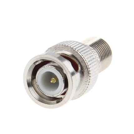 Set of 10 BNC Plug to F Jack Connectors for Daily Use - silver BNC male to F jack adapter for CCTV and antenna cables