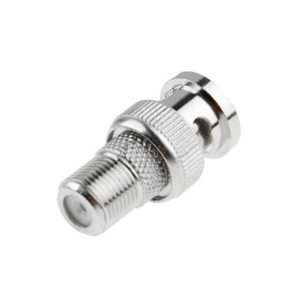 Set of 10 BNC Plug to F Jack Connectors for Daily Use - single silver BNC male to F jack adapter, nickel-plated