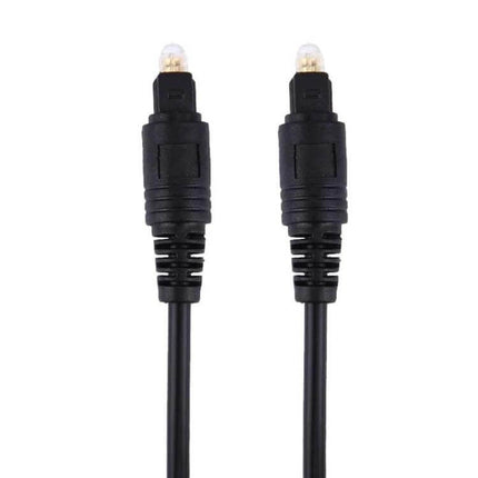 Gold Plated 1 Meter Digital Optical Toslink Audio Cable showing both black connectors with gold-plated tips and durable cable