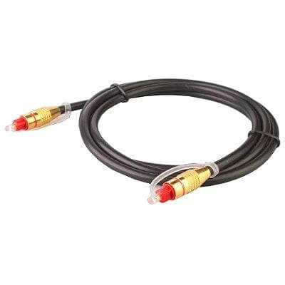 Toslink Digital Optical Audio Cable for Sound Systems, 1.5 Meters – black 1.5m cable with gold-plated toslink connectors for clear home theater audio