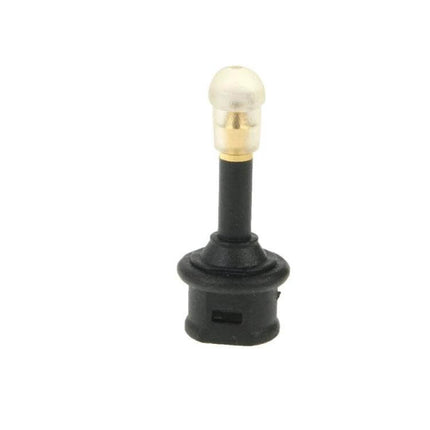 Gold Plated 90-Degree Optical Fiber Adapter for Digital Audio shown installed at right angle to save space and reduce cable strain