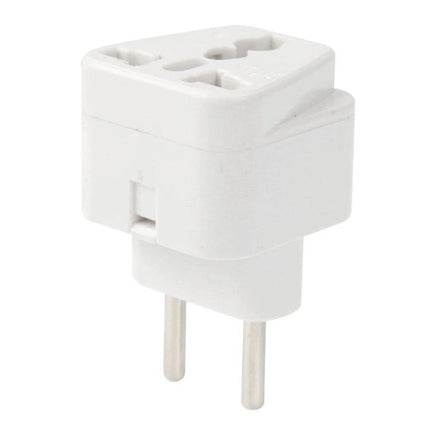 EU Plug Adapter for UK and US Devices, Travel Converter - compact white travel plug adapter allowing UK/US devices to fit European outlets for phones and laptops