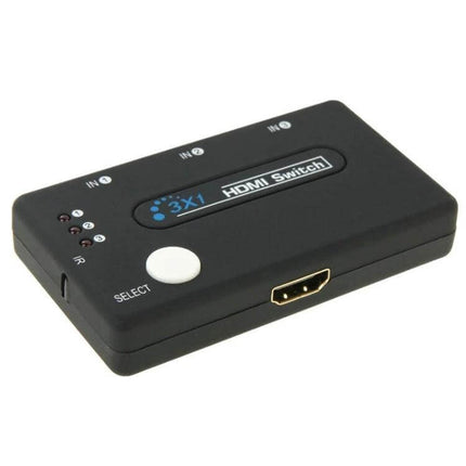 Compact HDMI Selector Switch with Remote for Home Devices and TVs - compact 3x1 HDMI switch box with remote for gaming, streaming, Blu-ray