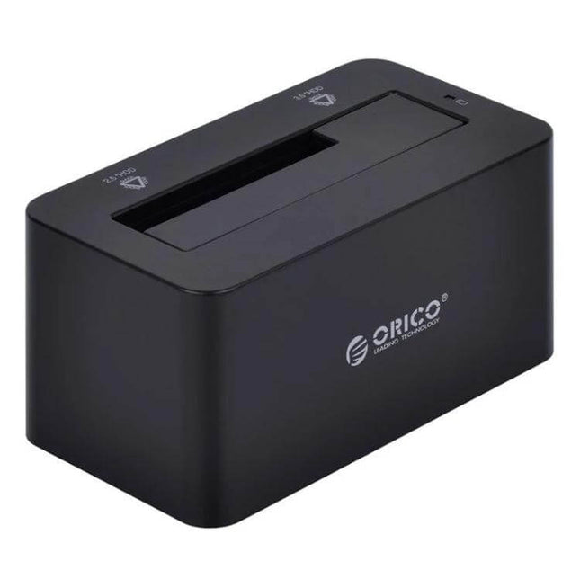 Orico Hard Drive Docking Station for 2.5 and 3.5 Inch Drives - black USB 3.0 dual bay dock for quick tool-free drive swaps