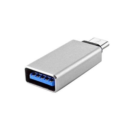 Compact USB-C Adapter for Daily Device Charging Needs - slim silver USB-C to USB-A adapter for quick charging and data transfer on the go
