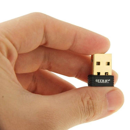 EDUP USB WiFi Adapter for Everyday Wireless Connectivity - compact USB WiFi dongle held between fingers for easy computer wireless setup