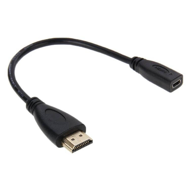 20cm HDMI to Micro HDMI Adapter Cable for HD Video Connections - short black HDMI to micro HDMI adapter cable for connecting camera or phone to TV