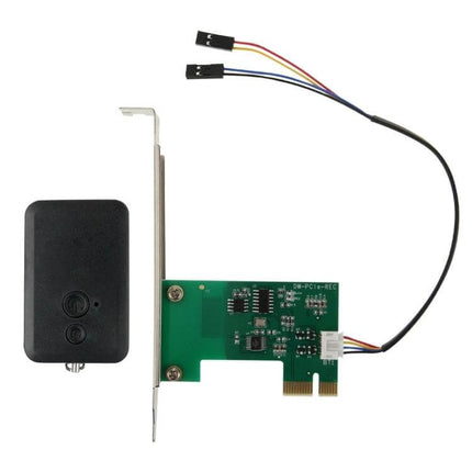 Compact Wireless Deck Switch Card with Remote for Motherboard Use - PCIe card and remote receiver shown