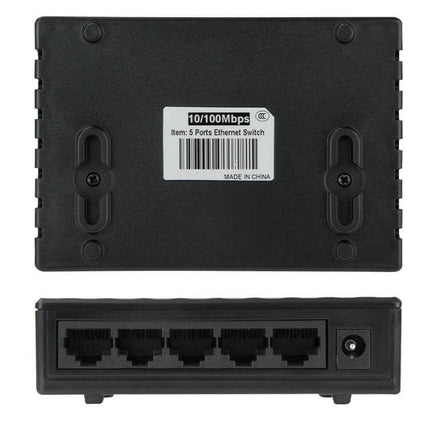 Gigabit 5-Port Ethernet Switch for Small Office and Home Use showing five RJ45 ports and power jack