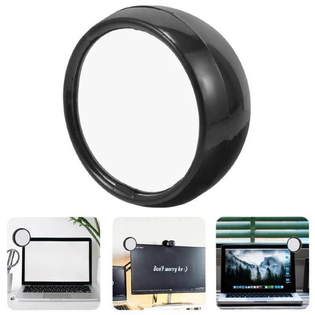 Convex Rearview Mirror for Monitoring Behind Your Computer Desk - compact monitor-mounted convex mirror to watch behind your workspace