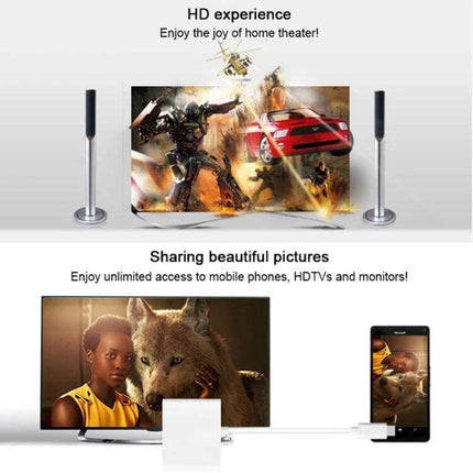 Gold USB Type-C to HDMI Adapter for Smartphones and Devices connecting smartphone to HDTV for home theater, presentations, and screen mirroring
