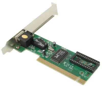 Versatile PCI Ethernet Network Adapter for Windows PC Connections – green PCI card with RJ45 port and gold edge connector