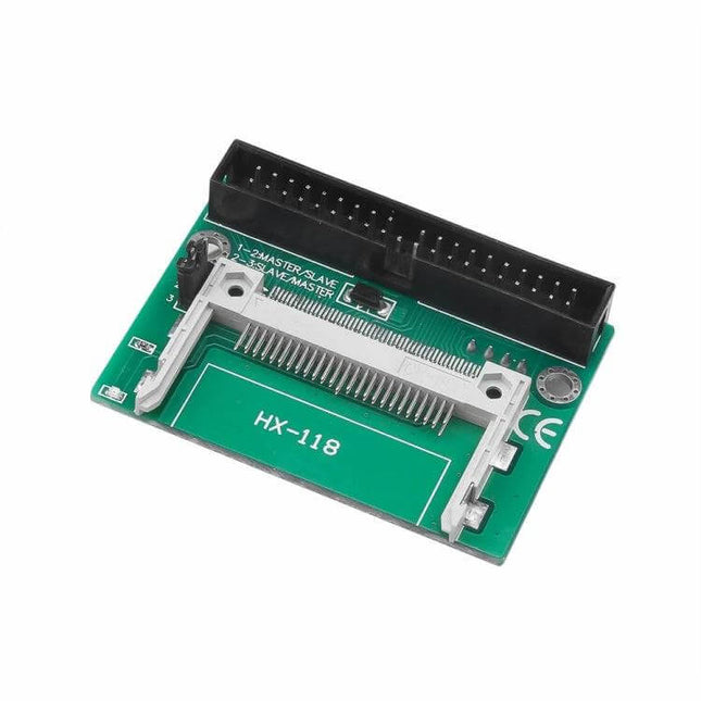 Compact Flash Card Adapter for 3.5 Inch IDE Data Transfer - green HX-118 board with CF slot and 40-pin IDE connector for legacy data recovery