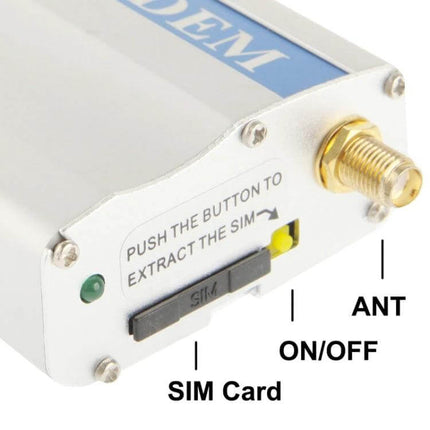 Industrial GSM Modem for Wireless Internet Access with SIM card slot, RS232 interface and external antenna connector