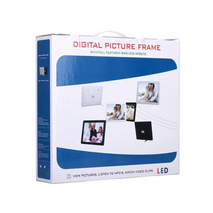 12-Inch Digital Photo Frame for Displaying Photos and Media on LED screen, 1280x800 resolution showing family photos and video playback