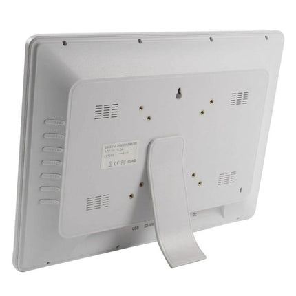 15-Inch Digital Photo Frame for Displaying Photos and Videos at Home showing rear view with wall mount and stand
