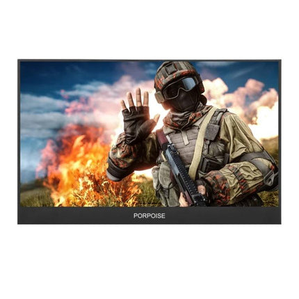 15.6 Inch HDR Portable Monitor for Gaming and Everyday Use - Full HD 1920x1080 gaming display showing soldier scene, portable second screen for consoles and travel