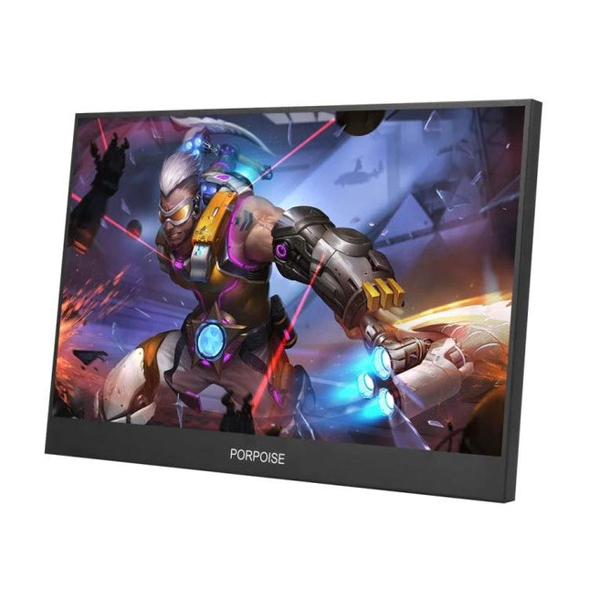 15.6 Inch HDR Portable Monitor for Gaming and Everyday Use - slim portable 1920x1080 gaming display showing vibrant action scene