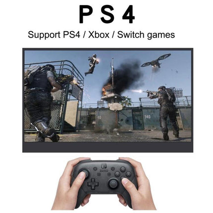 15.6 Inch HDR Portable Monitor for Gaming and Everyday Use showing PS4 gameplay on a portable 1920x1080 display with controller