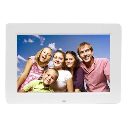 13-Inch Digital Photo Frame for Displaying Photos and Videos showing family slideshow on bright LED screen
