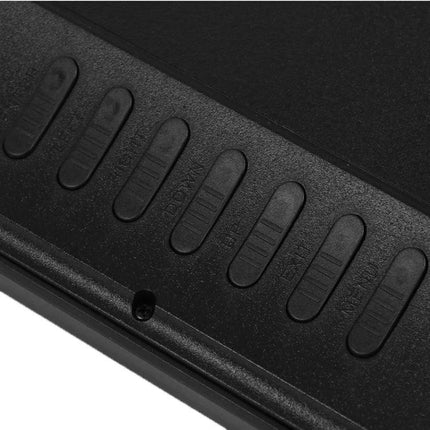 Large 17-Inch Digital Photo Frame for Photos and Media Playback close-up of rear textured control panel and memory card slots