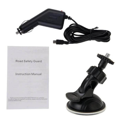 Handheld 2.5-Inch Screen Video Recorder for Everyday Use with car charger, suction cup mount, and instruction manual
