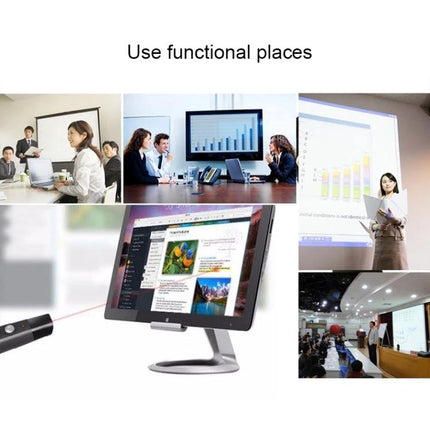 Wireless Presentation Remote with Laser Pointer Control used by presenters to advance slides during meetings and lectures