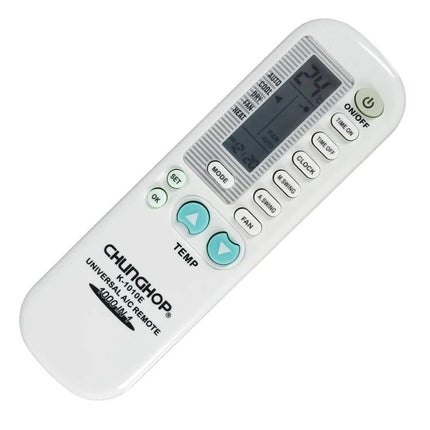 Chunghop Universal Remote Control for Air Conditioners white universal AC remote with LCD display and temperature buttons
