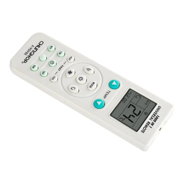 Chunghop Universal Air Conditioner Remote Control for Multiple Brands white remote with LCD and buttons
