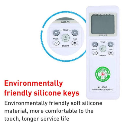 Chunghop Universal Remote for Multiple Air Conditioners white remote with LCD and silicone keys