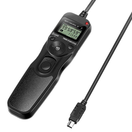 Aputure LCD Timer Remote Cord for Nikon DSLR Photography - black remote control with LCD and cable for time-lapse, long exposure, macro shots