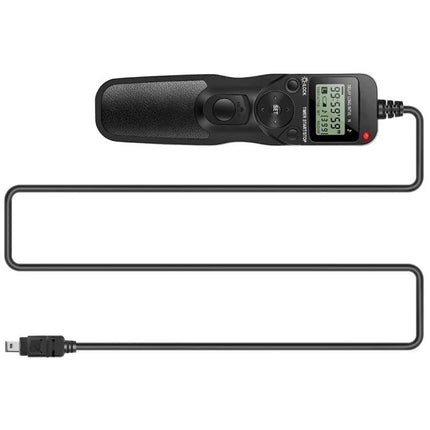 Aputure LCD Timer Remote Cord for Nikon DSLR Photography — black wired remote with LCD display for interval shooting and long exposures
