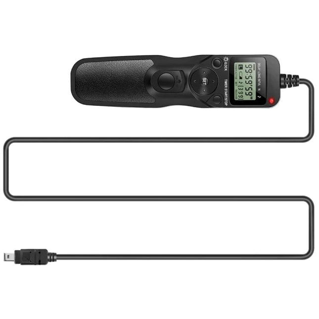 Aputure LCD Timer Remote Cord for Nikon DSLR Photography — black wired remote with LCD display for interval shooting and long exposures