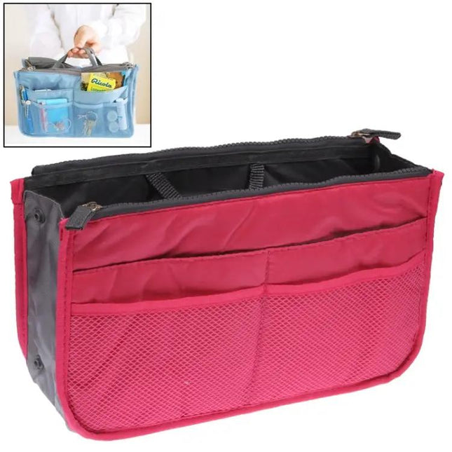 Double Zipper Cosmetic Bag for Daily Makeup 27.5x16.5x7.5 cm