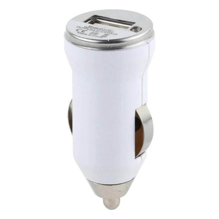 USB Car Charger 5V 1A With LED Indicator For Mobile Phones On The Go compact white single-port car cigarette lighter USB adapter with LED