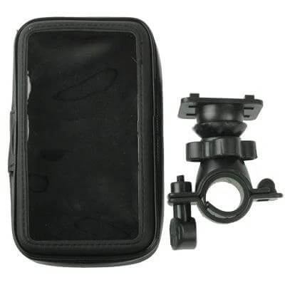 Bike Mount and Waterproof Touch Case for Galaxy Note Series secured in rugged waterproof case with bike handlebar mounting bracket, IPX4 protection