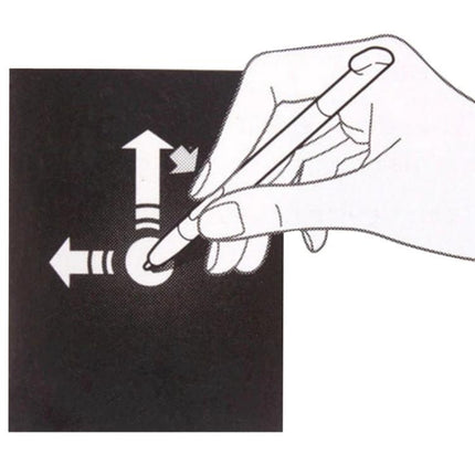 Precision Stylus Pen for Galaxy Note 4 and Touch Devices showing hand using stylus to tap and drag on touchscreen for note-taking and sketching